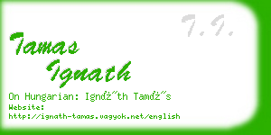 tamas ignath business card